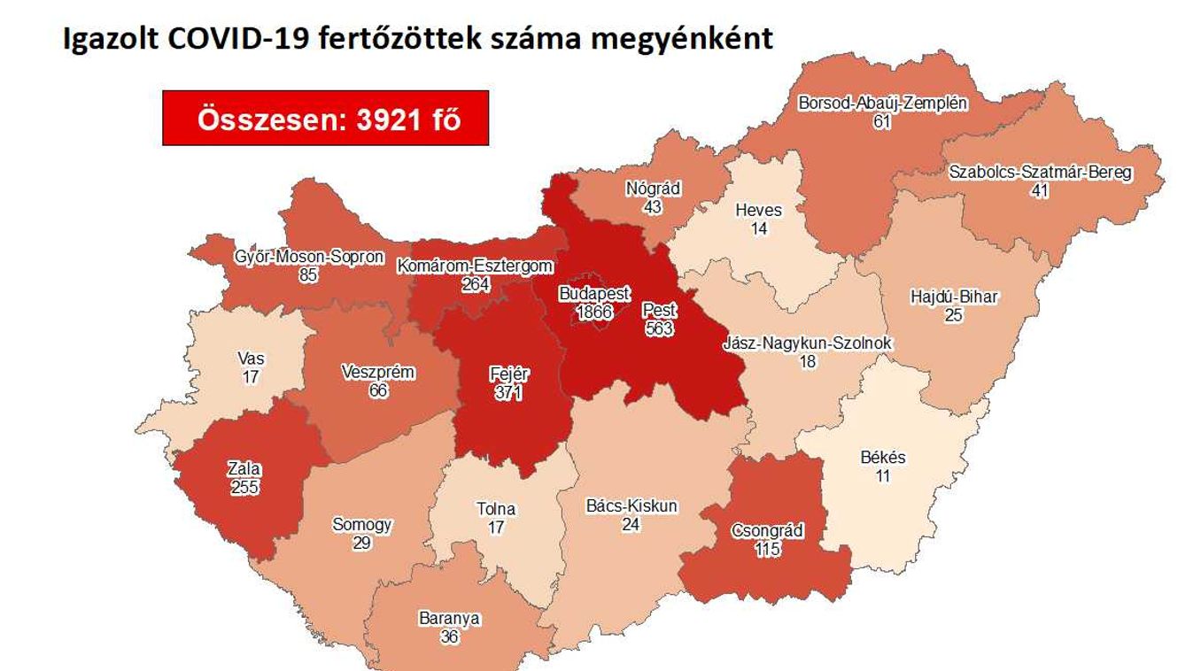 Kedden reggel is tizenegy fertőzöttet mutat a térkép