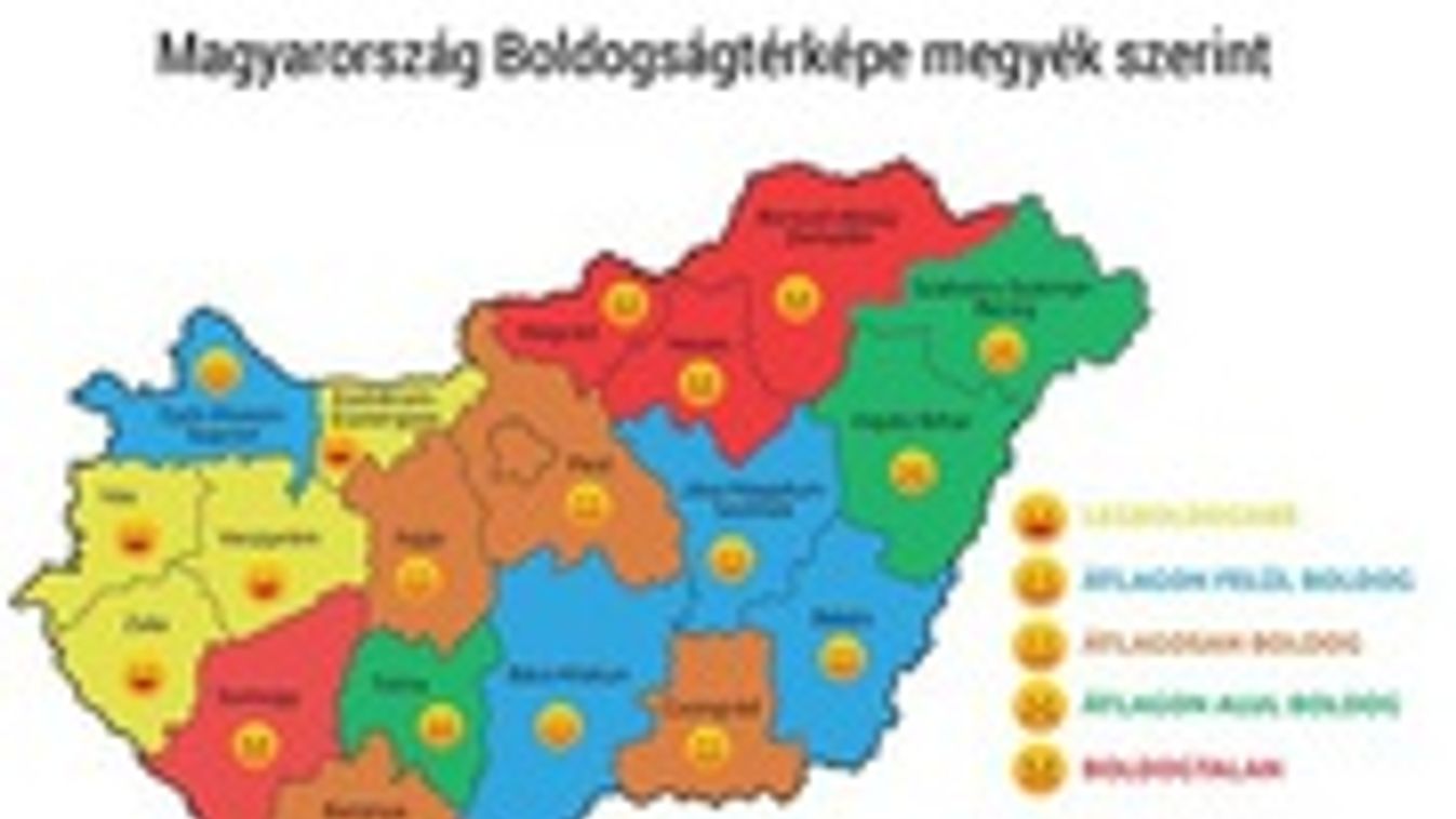 Elkészült az ország boldogságtérképe, Békésben mindenki nagyon happy