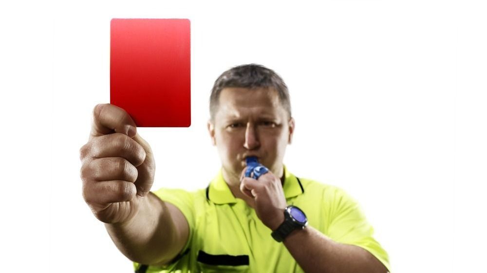 Professional,Soccer,Referee,Giving,The,Red,Card,Isolated