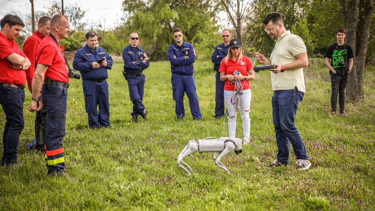 robotkutyát, katasztrófavédelmi gyakorlat, mentőcsoport