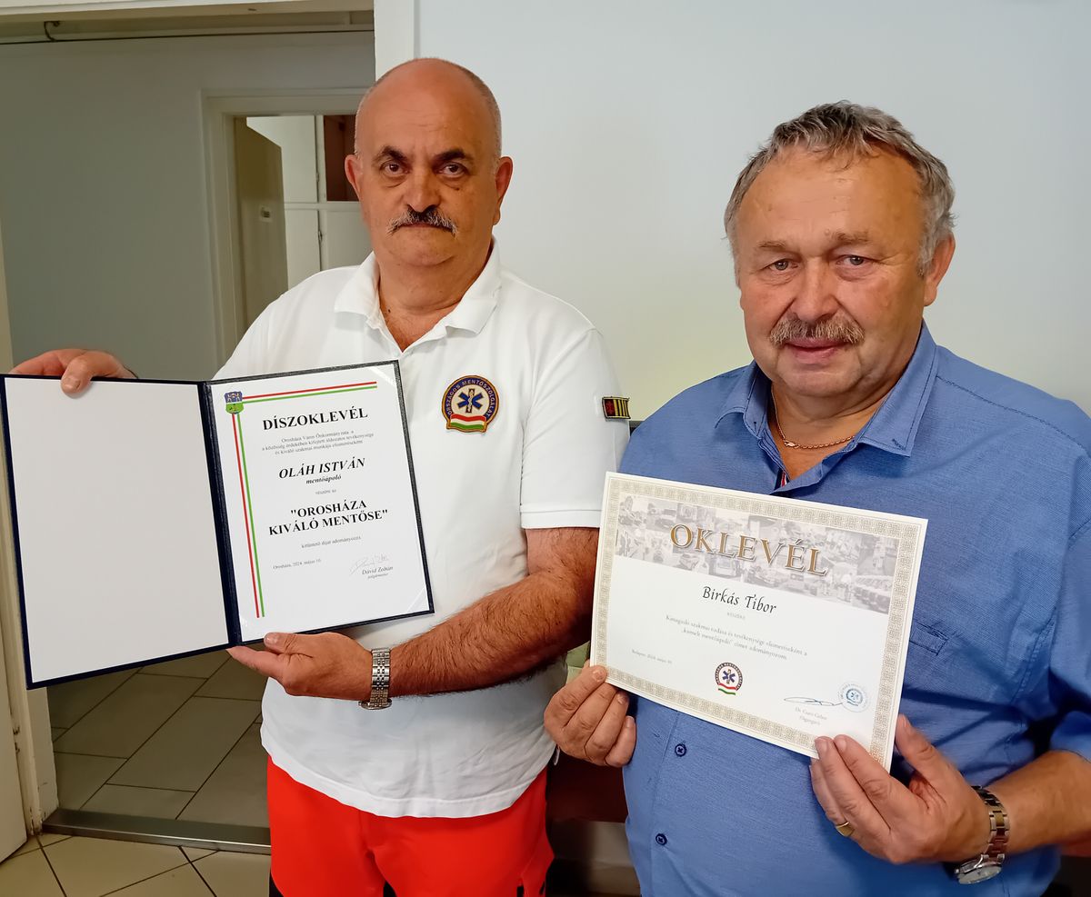 Balról Oláh István és Birkás Tibor, a két orosházi díjazott