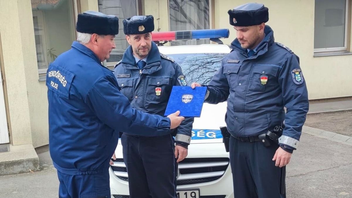 kiérkező rendőr, köszönő levél, riasztó