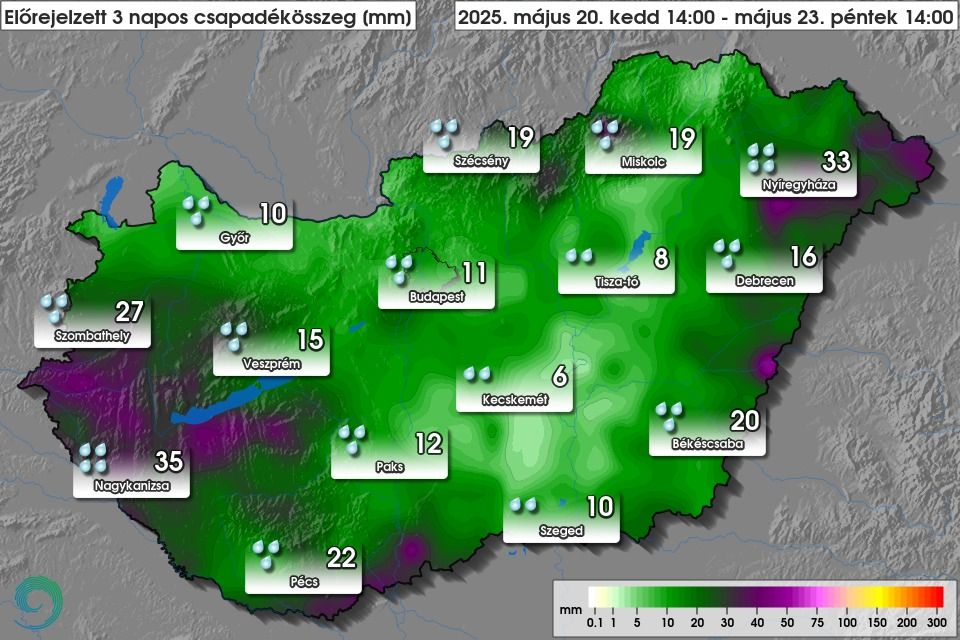hidegfront, eső, csapadék, vihar