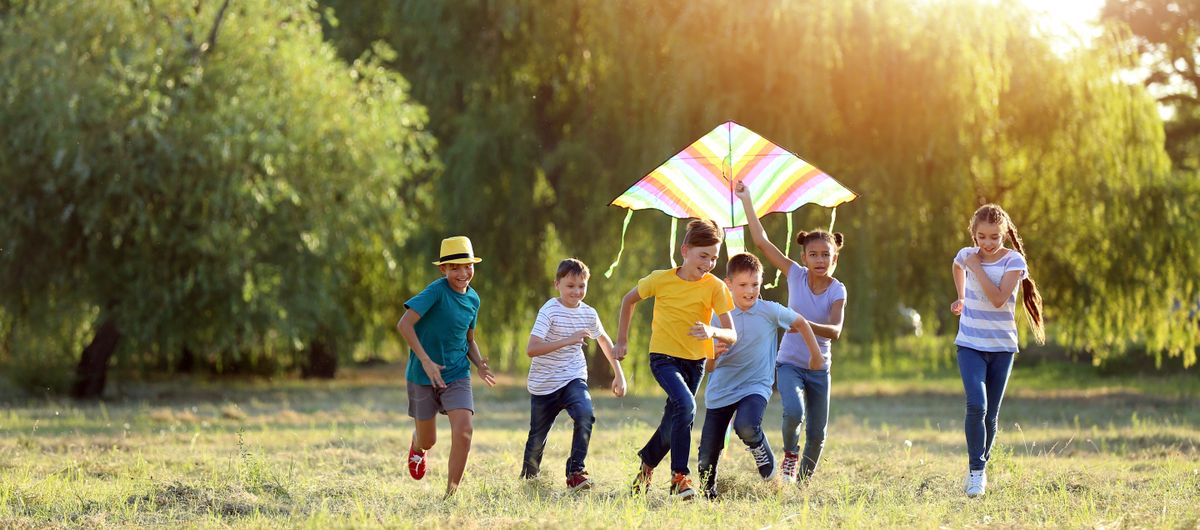 program, Children,Flying,Kite,On,Summer,Day