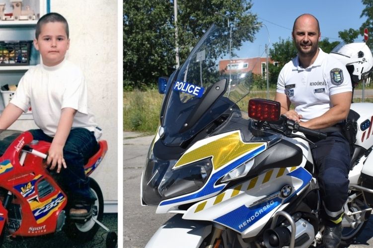 A motoros rendőr még nagyobb tiszteletet parancsol.